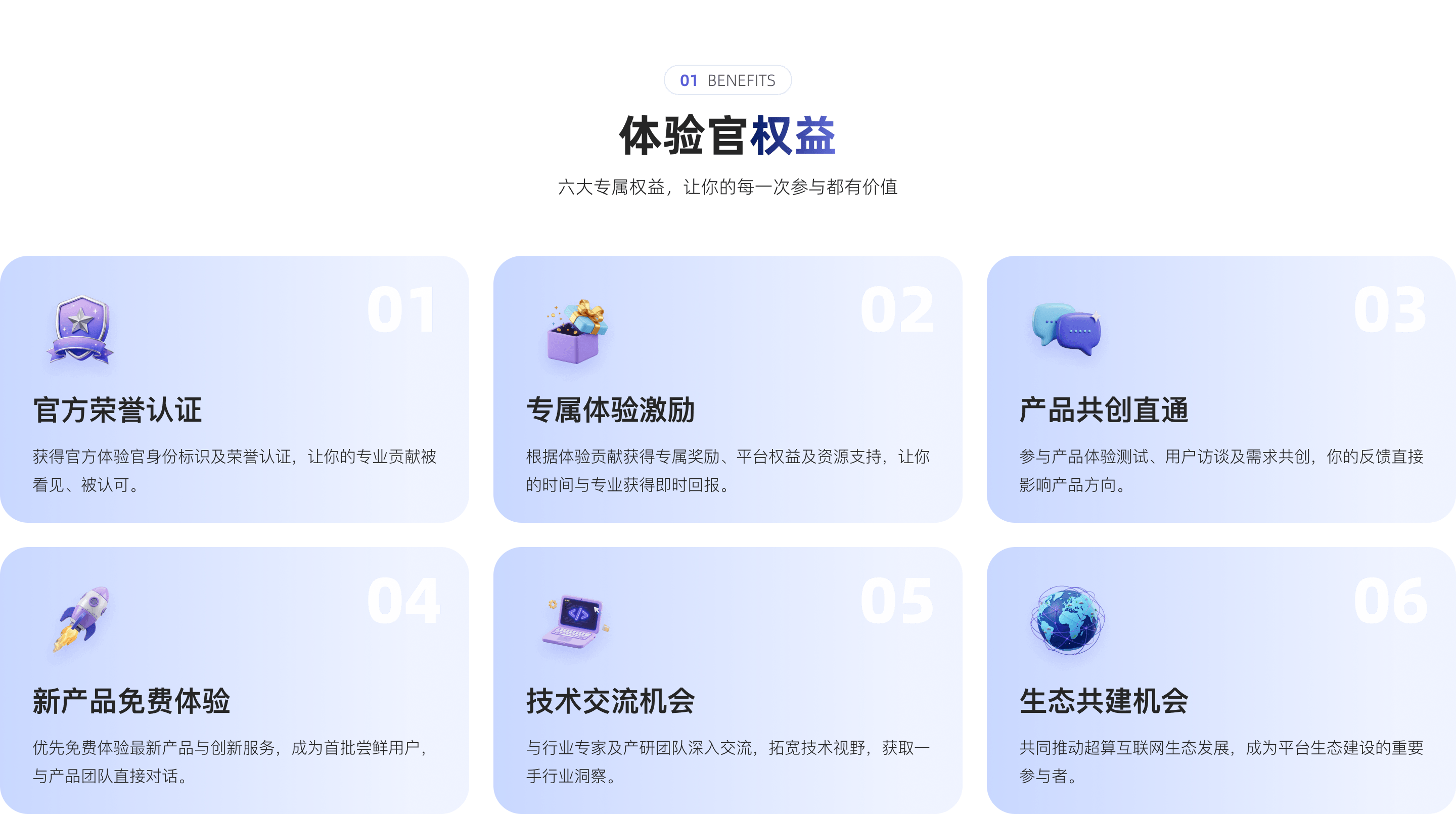 体验官六大专属权益
